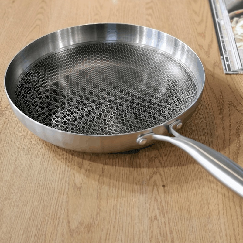 STAINELESS STEEL HALF HONEYCOMB FRANG PAN WOK