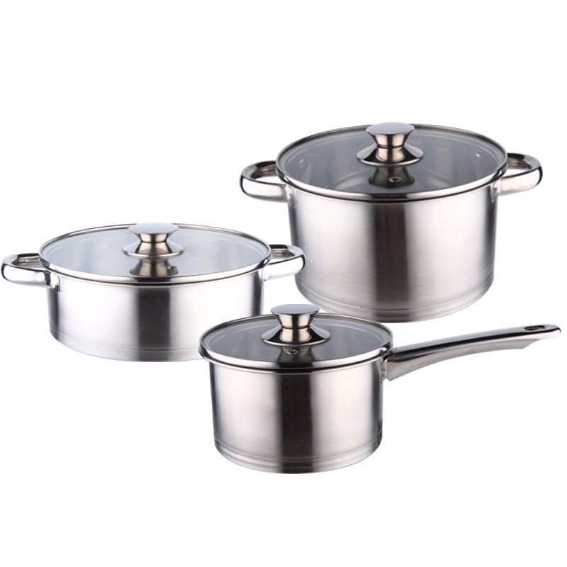 set di casseruola in acciaio inossidabile, 3pcs, 5 pcs set