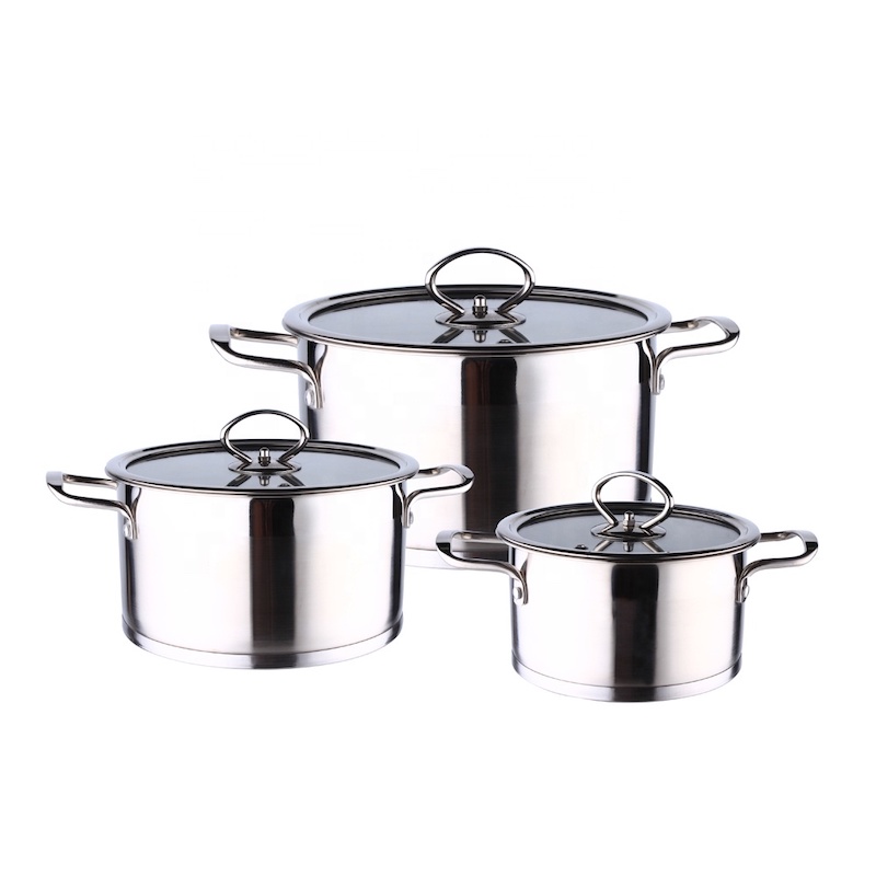 set di casseruola, set di 3pcs, 5 pcs in acciaio inossidabile