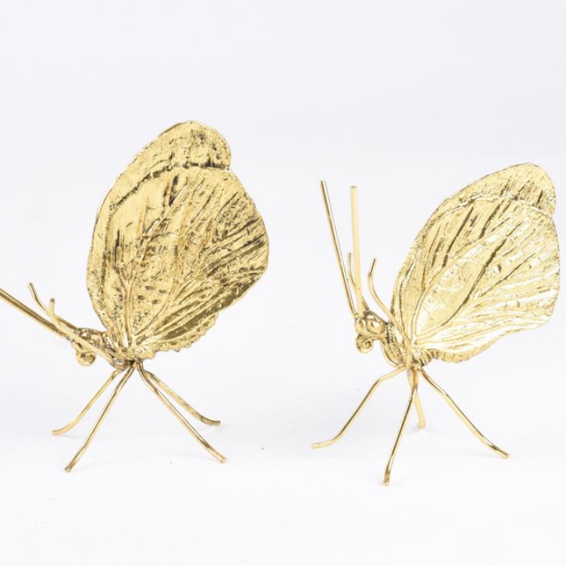 Fabbrica su misura elettroplaccaggio oro farfalla metallo ornamento metallo da artigianato arredamento piccolo regalo