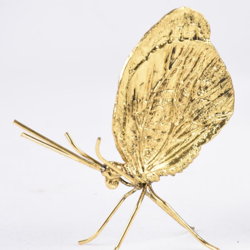 Fabbrica su misura elettroplaccaggio oro farfalla metallo ornamento metallo da artigianato arredamento piccolo regalo