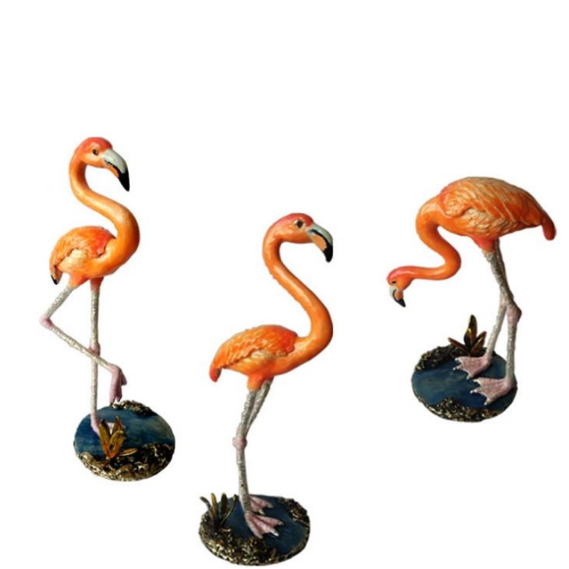 Flamingo creativo colore smalto nordico high-end collezione gioielli scatola di gioielli in metallo altalena da tavola