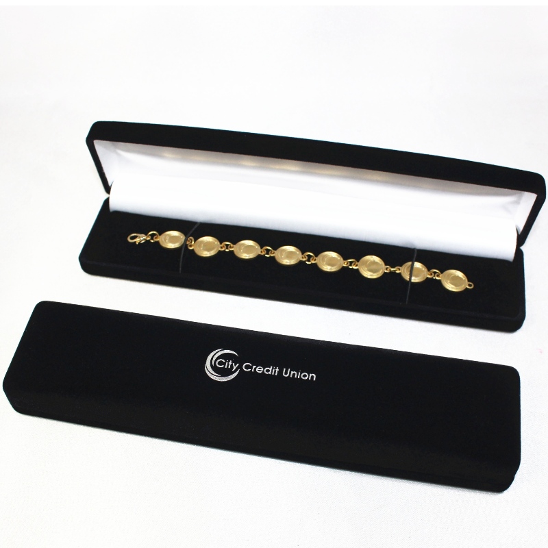 Scatola di velluto nero all'ingrosso personalizzata D-11 per badge e collana