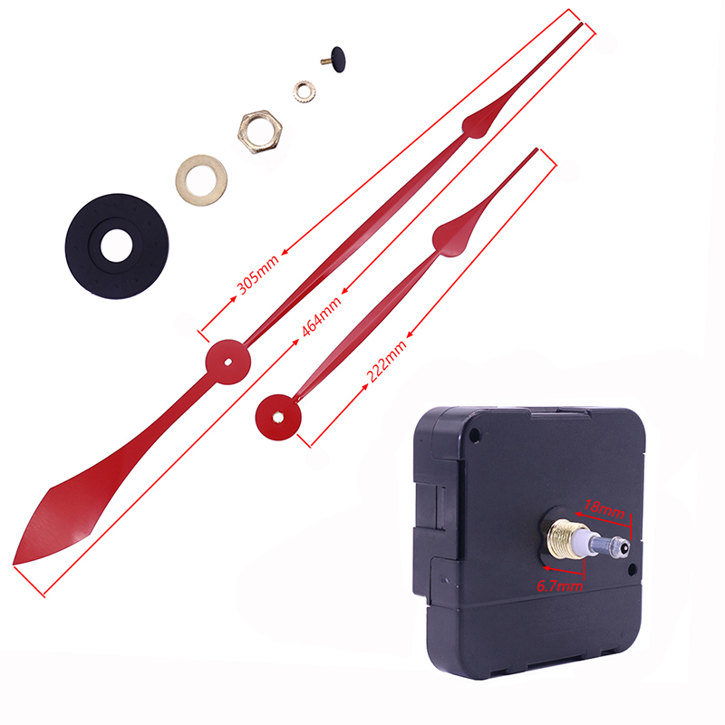 movimento dell'orologio da parete con albero a coppia grande I da 15 mm all'ingrosso con lancette