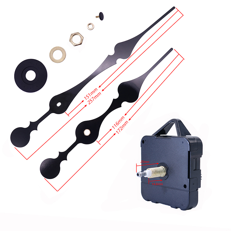 HR1688 23mm grande coppia I movimento dell'orologio a muro e mani dell'orologio