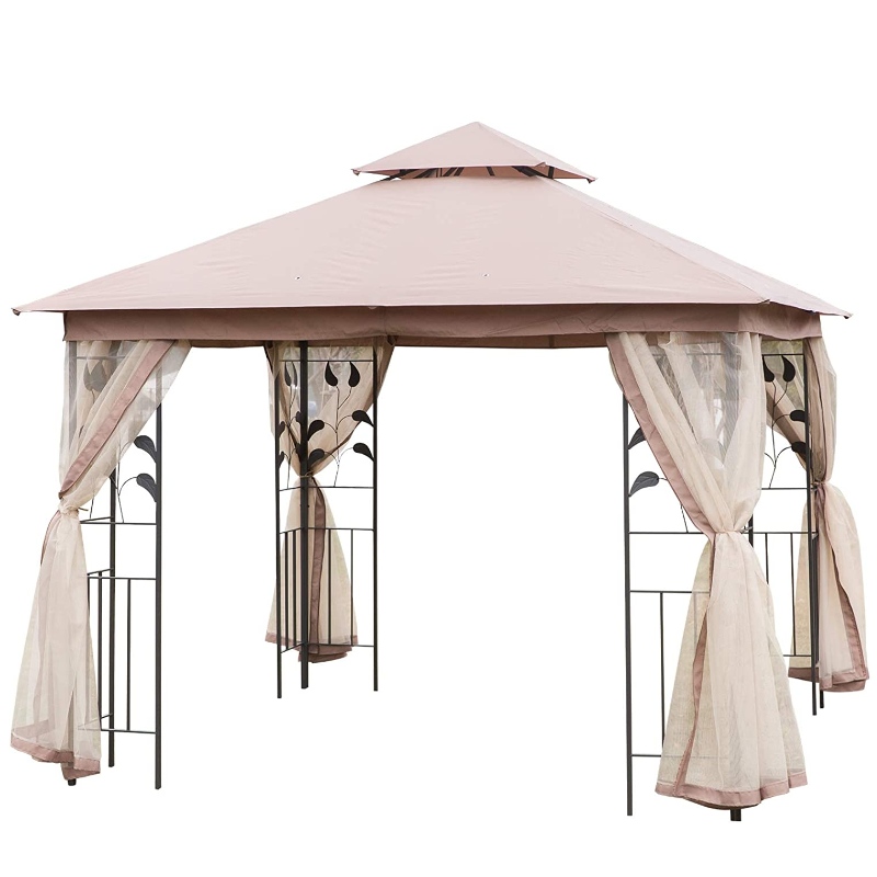 Tenda da esterno rettangolare in tessuto d'acciaio con gazebo e tenda a rete