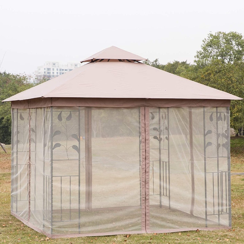 Tenda da esterno rettangolare in tessuto d'acciaio con gazebo e tenda a rete