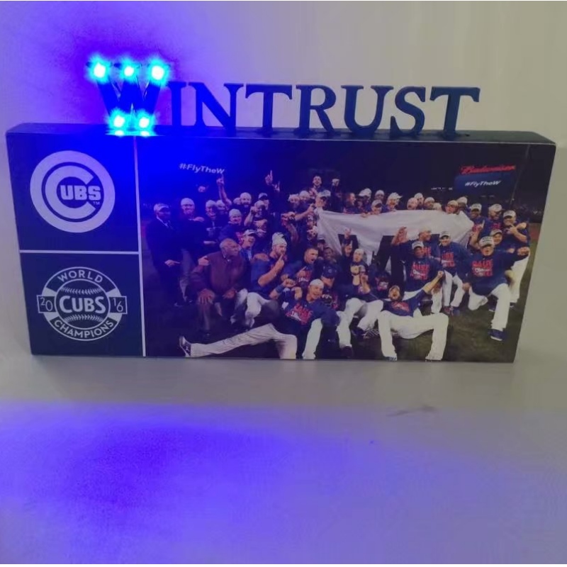 Wooden Cubs Winthrown Video Board with LED Letters Lights