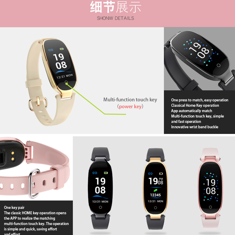 Smart Watches, Fitness Tracker with Heart Rate Monitor, Luminosità impostando Switch diverso interfaccia S3 (JYD619)