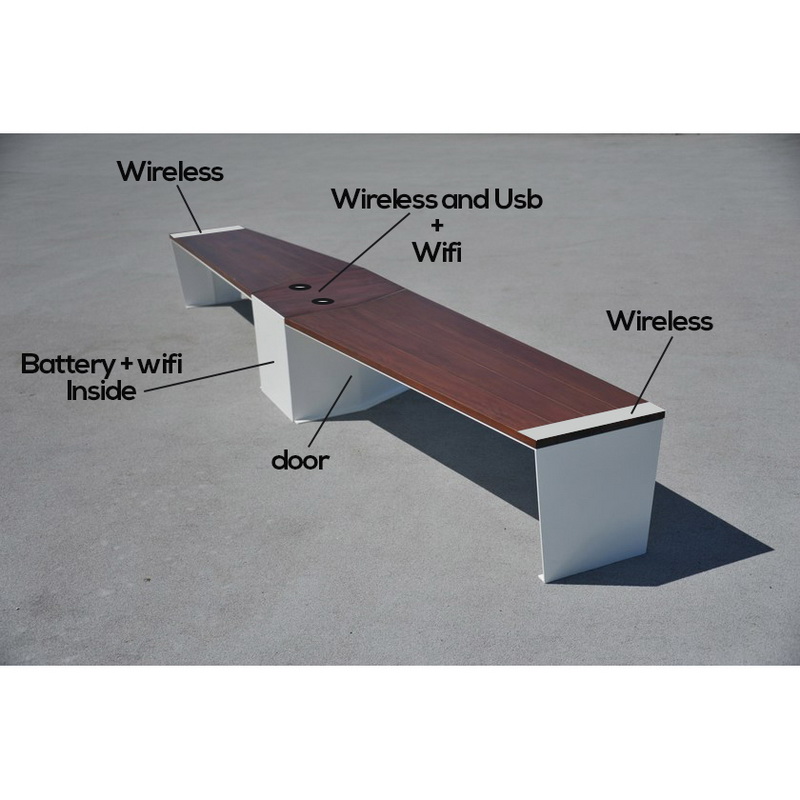 Risparmio di energia Personalizzato Bench solare a forma intelligente di colore