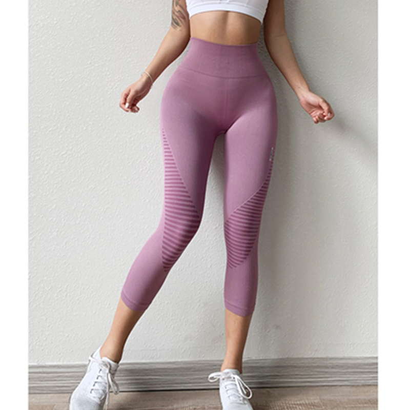 Pantaloni da fitness da donna a vita alta aderenti aderenti per lo yoga da donna che eseguono pantaloni da fitness ad asciugatura rapida ad alto rimbalzo