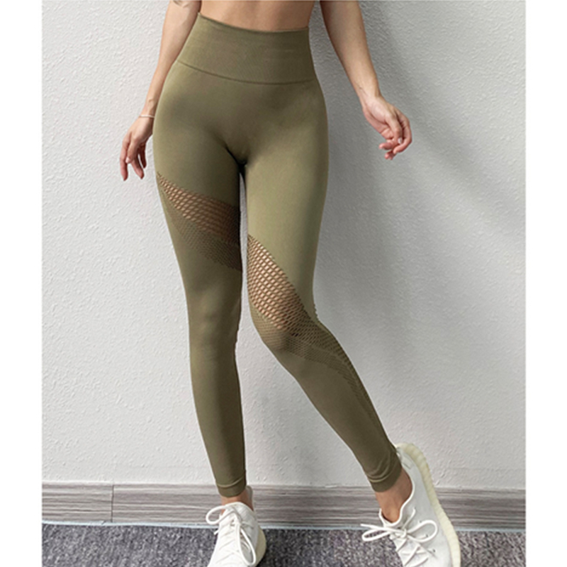 Pantaloni sportivi da donna traspiranti e intagliati nella cavità Pantaloni da yoga ad asciugatura rapida pantaloni da jogging con assorbimento dell'umidità