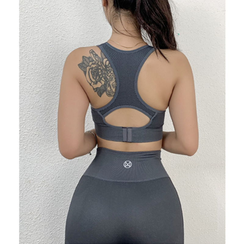 Gilet da yoga per donna con reggiseno sportivo a forma di scollo a forma di reggiseno intimo sportivo