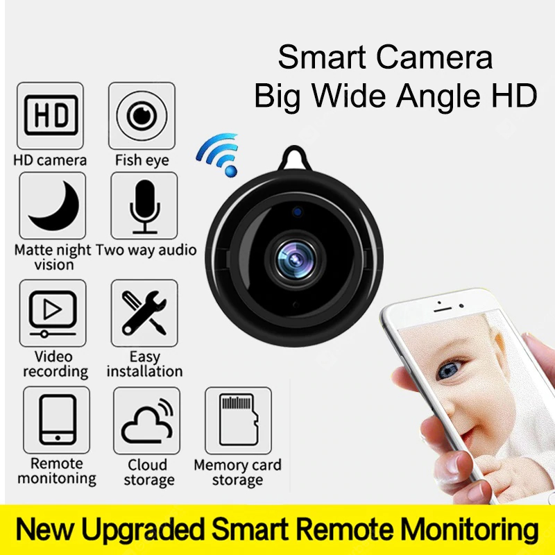 Videocamera di sorveglianza senza fili Visione notturna wireless Telecamere IP di sicurezza domestica Rilevazione di movimento - Telecamera