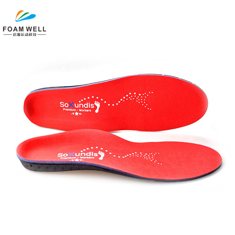 Hot Selling PU Foam EVA Shoe Inserts for Plantar Fasitis Flat Foot High Arch Support Orthotics Insole