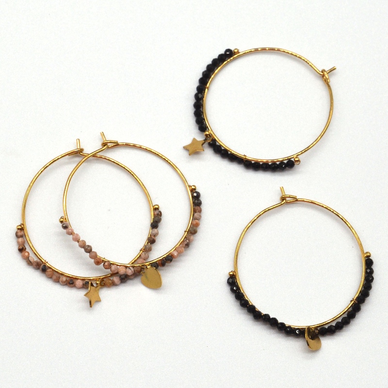 Orecchini rotondi, indossare perline, stile etnico, retrò, stile bohémien, orecchini a cerchio, stile donna, stile bohémien stella, ciondolo, fabbrica di lavorazione di gioielli Cina Ruifanbao