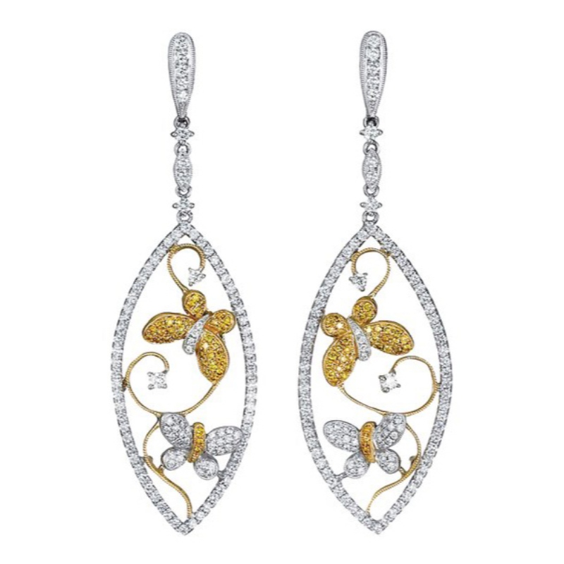 Womens leaf frame unici orecchini a farfalla a farfalla ali a farfalla a forma di diamante orecchini a sospensione della moda per festa di compleanno estate regali Cina Ruifanbao gioielleria fabbrica di lavorazione