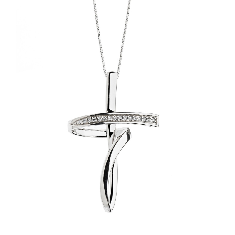 Collana in argento sterling 925 con croce in stile semplice europeo e americano da donna fabbrica di lavorazione di gioielli in Cina Ruifanbao