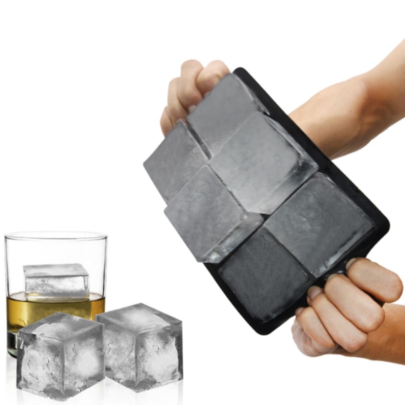 Set 6 ghiacciaia in silicone con 6 reticoli di ghiaccio 2 pezzi di stampo per blocchi di ghiaccio per whisky all'ingrosso