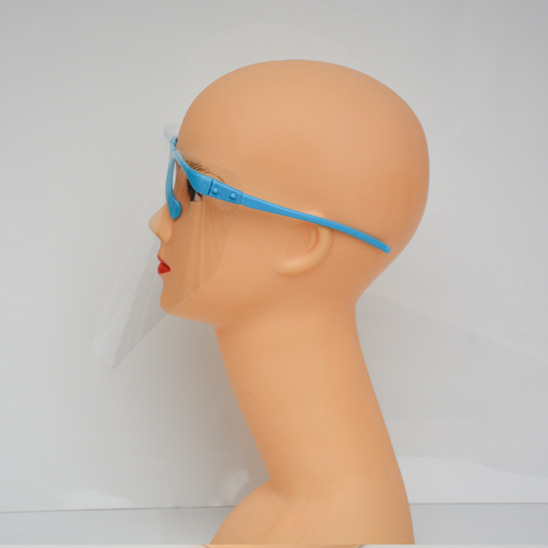 Visiera protettiva antiolio trasparente monouso di sicurezza con occhiali