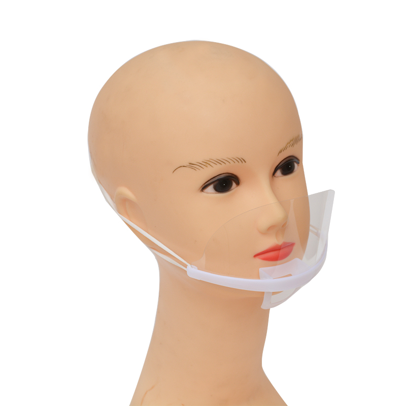 Copri-viso protettivo per alimenti Copri-bocca trasparenti Copri-bocca trasparenti in plastica per mensa