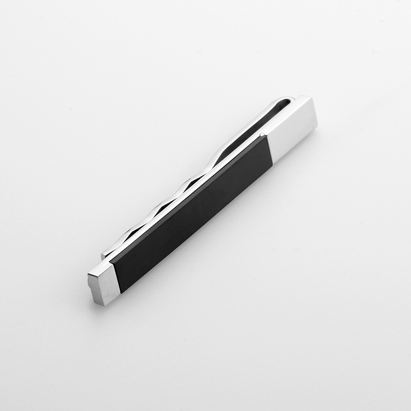 Fermacravatta bicolore in acciaio inossidabile da uomo all'ingrosso