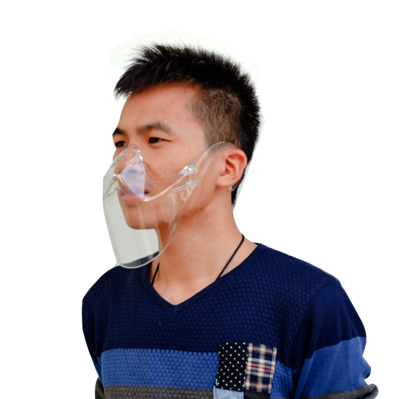 Protezione per la bocca in plastica visibile Protezione anti-nebbia traspirante Protezione per la bocca Protezione per la bocca e per il naso trasparenti