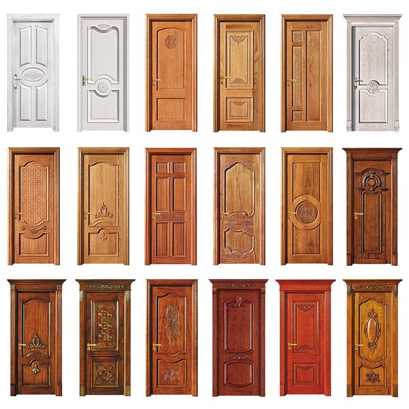 Porte in legno composite in plastica Porte in legno composite in Brasile Personalizzate Designs In Pakistan Porte in legno solido non saldate porte interne Mdf Pcv Engraed in legno Porte Single Wood White Color Glass Door