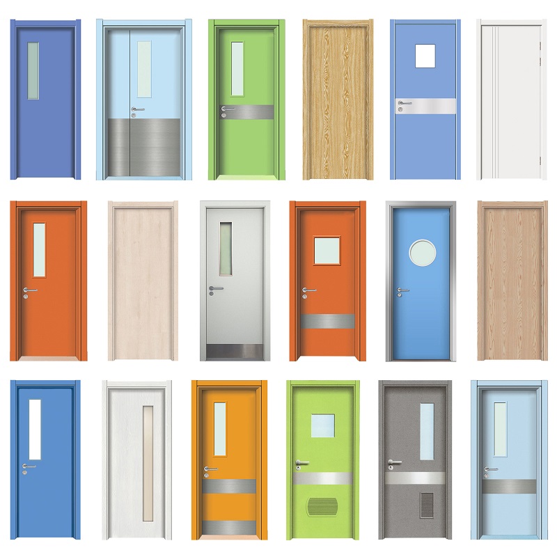 Customizzate Kingdom Forged Wood Washroom Imposta Beautiful Hospital Door Nuove impostazioni Fornate Wood Washroom Accessori Rigid Hospital Door Custom From Washroom New Hospital Door