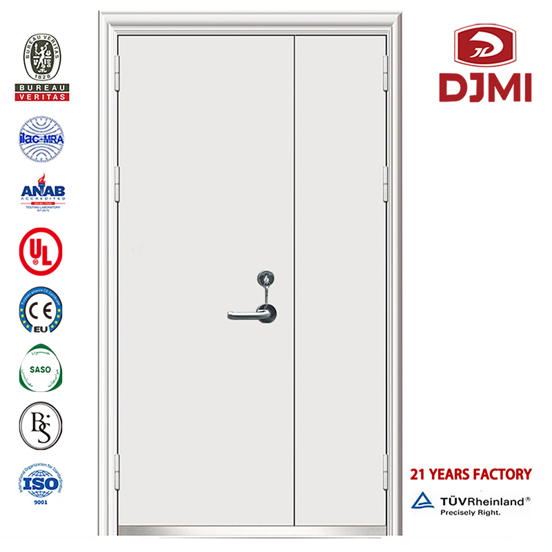Porta di resistenza al fuoco in acciaio nominale a doppia foglia americana all'ingrosso di alta qualità Porte economiche Ingresso di alta qualità valutato con porta in acciaio antincendio dell'hotel di vetro Resistenza nominale persona...