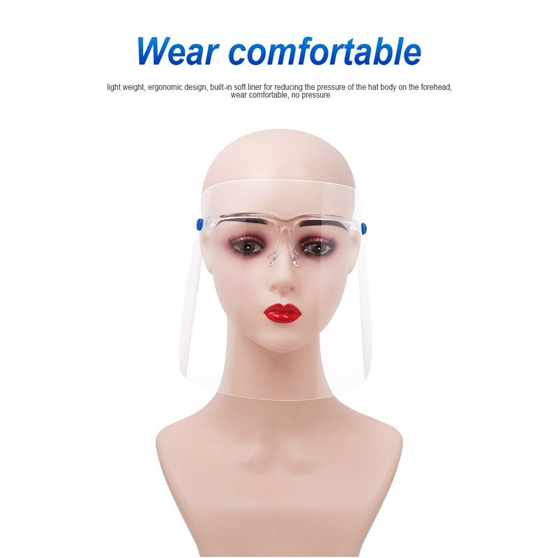 trasparenti schermi OEM anti splashable protezione facciale Visore PET con occhiali