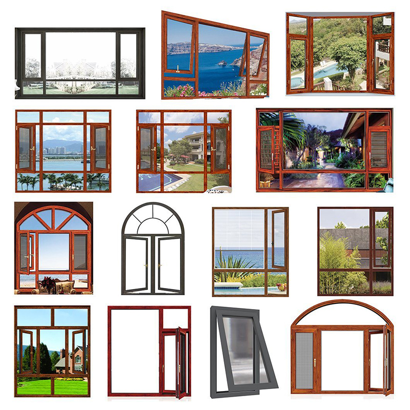 Multifunzionale stile francese Red Sandalwood Alluminium Window Professional Airflow Window for American Market Aluminium Frame Isolato Windows New Tempred Glass Latest Design Alluminium Blinds Alluminium Casement Finestra Doppia Windows...