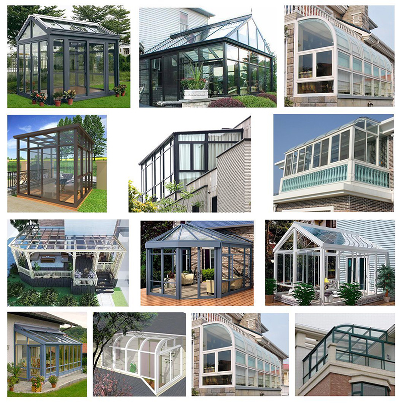 Factory Best Seller New Design Aluminum Glass Sun Room New Panels for Sale Tea Sunroom Camera Ragionevole Meeting Camera di vetro Design New Cheap Arredamento per la vendita di vetro temprato vetro Balcony Sunroom Shanghai Factory Price ...