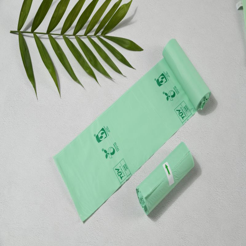 Amido di mais basato biodegradabile 100% sacchi di spazzatura compostabili su rotolo