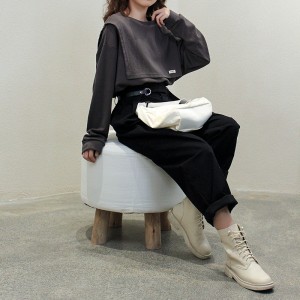 Design flessibile in stile Minimalist Round Collar stile maniche Stitched stile Cassual Solid color cotone e lino sovradimensionato personalizzato 12621 Sweatshirts