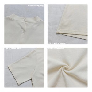 Design flessibile in stile Minimalist Round Collar stile maniche Stitched stile Cassual Solid color cotone e lino sovradimensionato personalizzato 12639 Sweatshirts