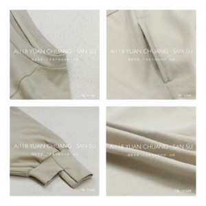 Design flessibile in stile Minimalist Round Collar stile maniche Stitched stile Cassual Solid color cotone e lino sovradimensionato personalizzato 12685 Sweatshirts