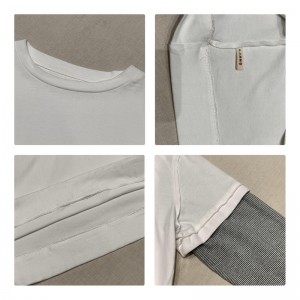 Design flessibile in stile Minimalist Round Collar stile maniche Stitched stile Cassual Solid color cotone e lino sovradimensionato personalizzato 12700 Sweatshirts