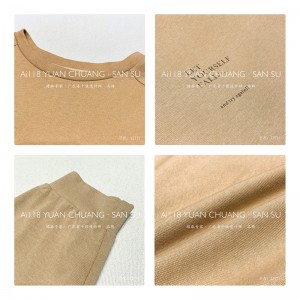 Design flessibile in stile Minimalist Round Collar stile maniche Stitched stile Cassual Solid color cotone e lino sovradimensionato personalizzato 12711 Sweatshirts