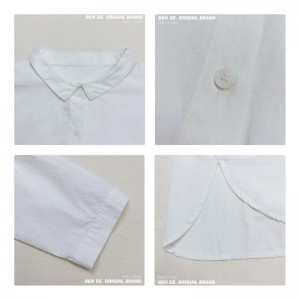 Design flessibile Minimalista Colore solido Casual Sfollato Rivestimento su misura esagerata 17685 Loose Shirt