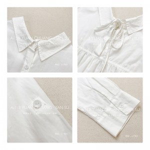 Design flessibile Minimalista colore solido Casual di colore grezzo Sfogato su misura esagerata 17831 Camicia allentata