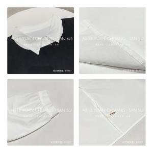 Design flessibile Minimalista Colore solido Casuale Sfollato Rivestimento eccessivo personalizzato 19507 Maglietta lunga allentata +