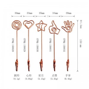 TMJ PP-543 Small Desktop Label Stand Sign Holder Gold Brused Steel Sign Display Counter Price Holder