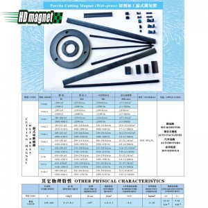 Magnete da taglio in ferrite (pressa a umido)