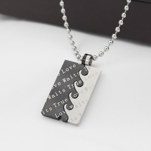 Collana con pendente True Love Two-in-One in acciaio inossidabile all\'ingrosso