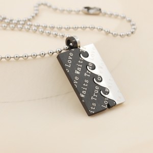 Collana con pendente True Love Two-in-One in acciaio inossidabile all\'ingrosso