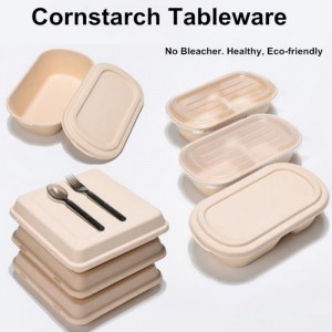 Bioegradable Food Packaging Cornamido Packaging Lunch Box Composted Microwableable Clamshell Take Out Food Containers