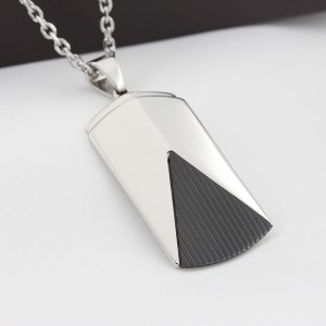 Acciaio inox Mens Jewelry Two Tone Black Plating Necklace Good Gift for Marit Boyfriend