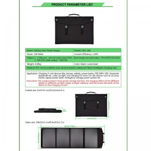 100W Borsa solare pieghevole