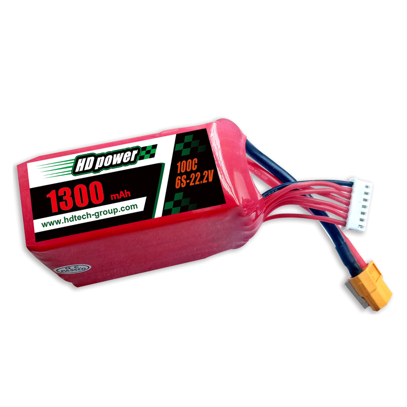 Batteria lipo HD POWER 1300mAh 100C 6S 22,2V FPV